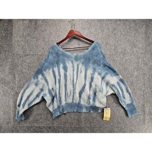 Vintage‎ Havana Women's Tie Dye Cross Back Sweater Ivory Denim Medium